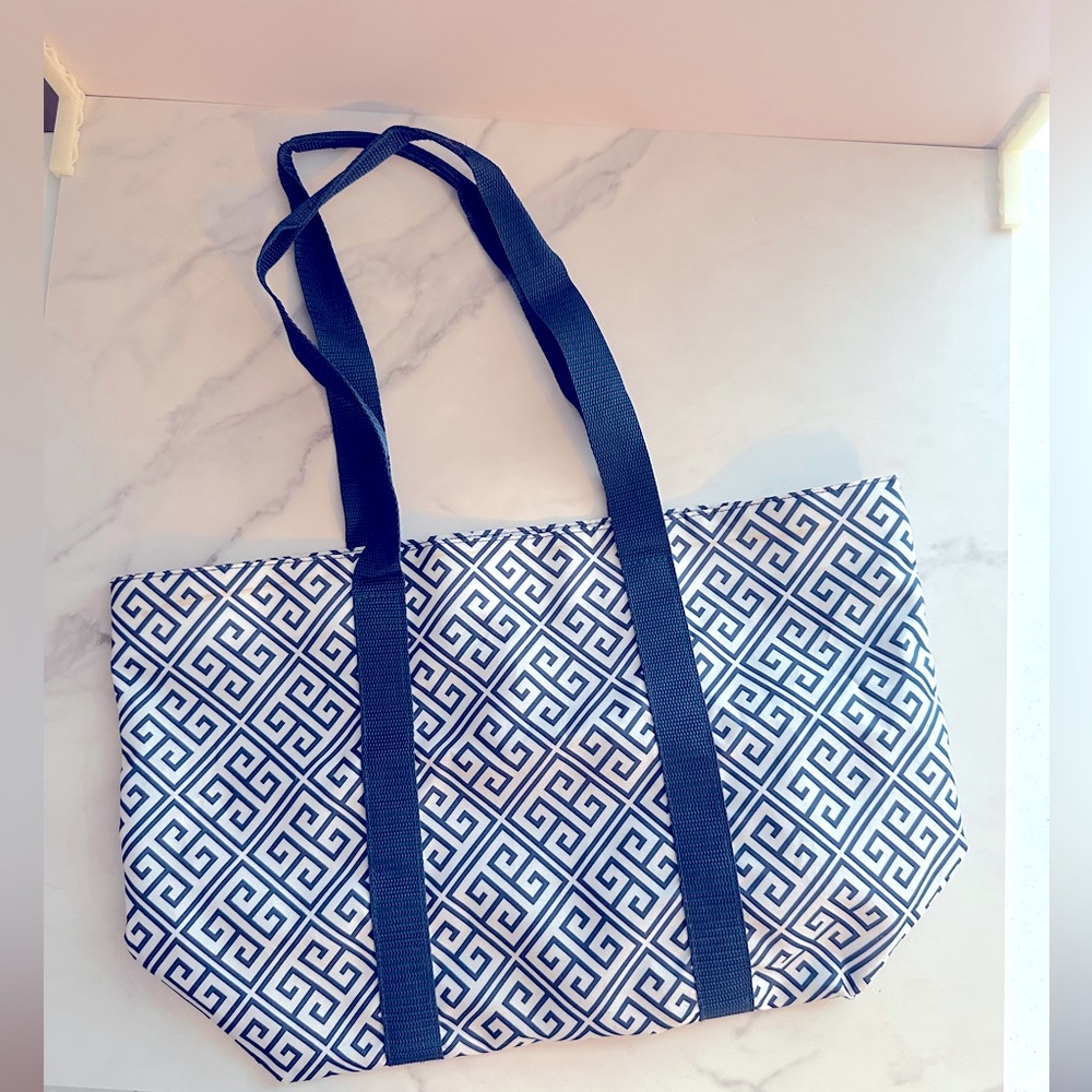 Yankee Candle Mother’s Day Blue & White Polyester Tote - 19” w x 11.75” h